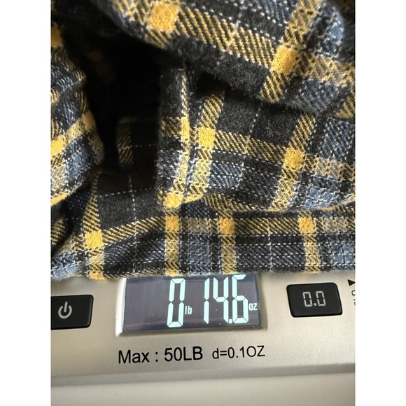 Grayers Heritage Flannel Shirt Mens Large Black Yellow Blue Plaid Button Down - Picture 14 of 14